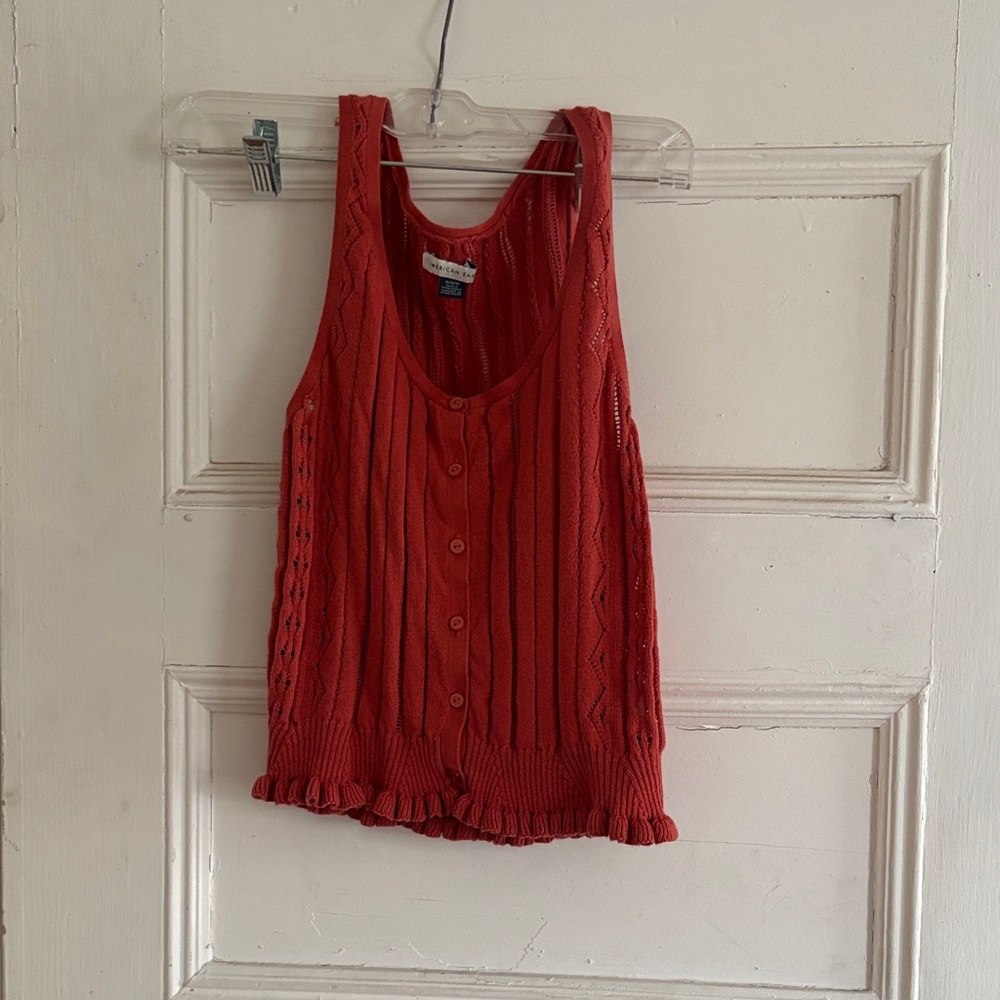 NWOT american eagle peplum orange top
